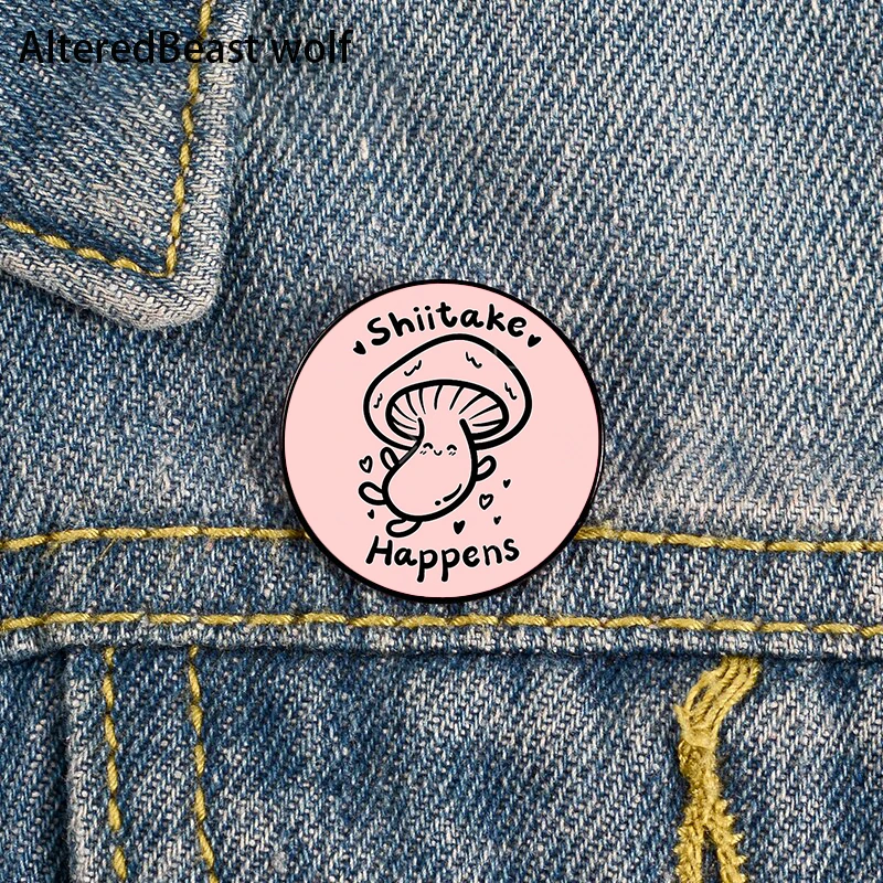 

Mushroom Meme Printed Pin Custom Funny Brooches Shirt Lapel Bag Cute Badge Cartoon Cute Jewelry Gift for Lover Girl Friends