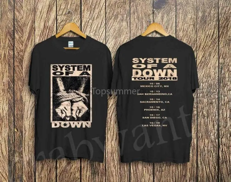 

System Of A Down Tour Dates Shirt Concert Short Sleeve Black Shirt