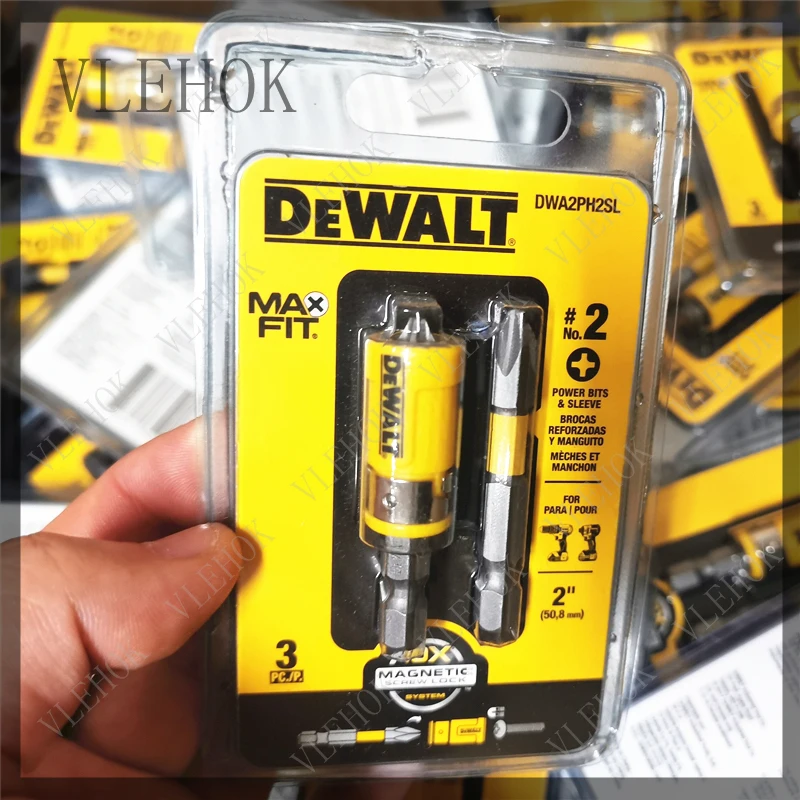Фото Набор ударных бит DWA2PH2SL для шуруповерта DEWALT MAXFIT, 2 дюйма, PH2, с магнитным держателем и поворотным механизмом №3