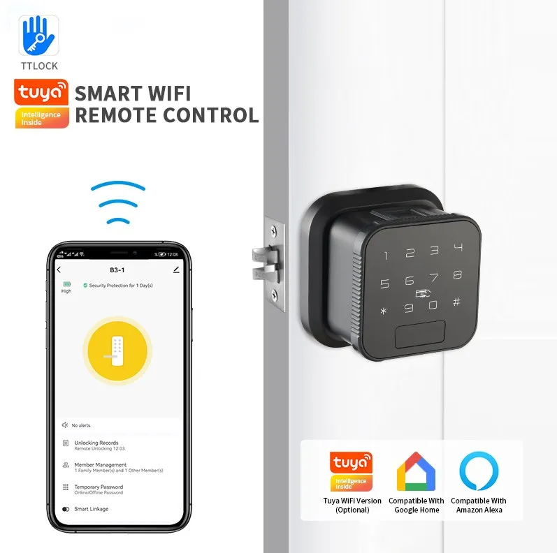 Дверной замок с цифровой клавиатурой и блокировкой отпечатков пальцев