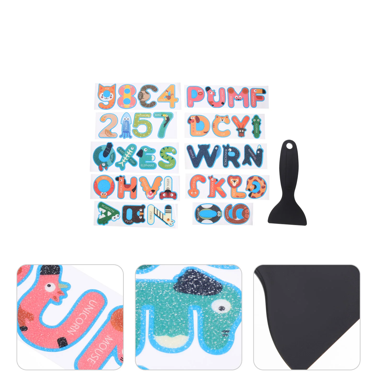

1 Set Anti-slip Bathtub Stickers Cartoon Number Alphabet Non-slip Bathroom Stickers