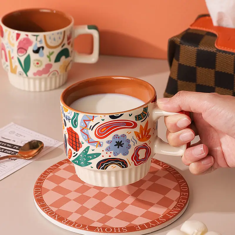 

Mug design sense niche coffee cup high-end exquisite girl ins style household water cup milk cup