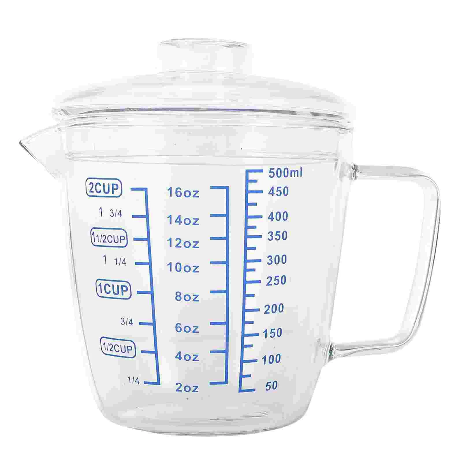 

Measuring Cup Glass Beaker Cupsliquid Graduated Mugmixing Ceramic Jug Lid Scale Pitcher Watercontainer Marking Scales Measure