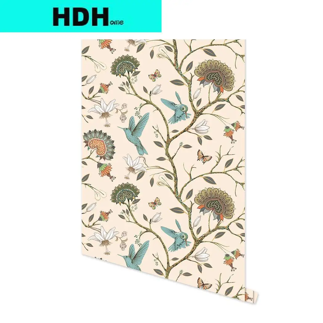 Настенная бумага с птицами съемная самоклеящаяся настенная принтом