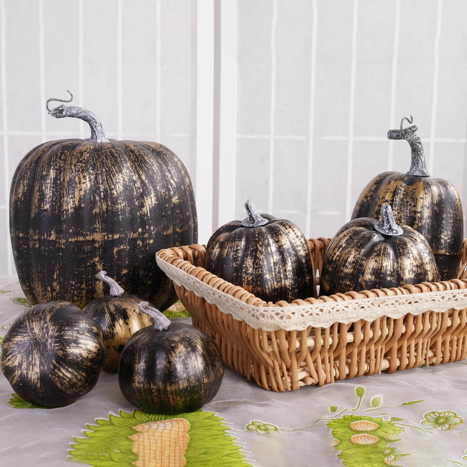 

Искусственные тыквы в ассортименте, 7 шт., имитация тыквы, овощей на Хэллоуин, День благодарения, осень вечерние вечеринку, сад, украшение для...
