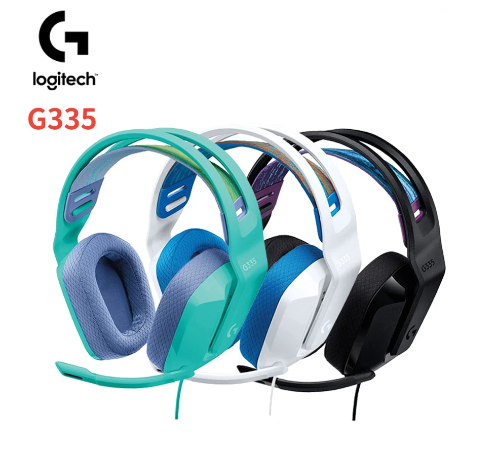 

Проводная гарнитура Logitech G335, складная гарнитура с шумоподавлением и объемным каналом 7,1, игровая гарнитура с пшеницей
