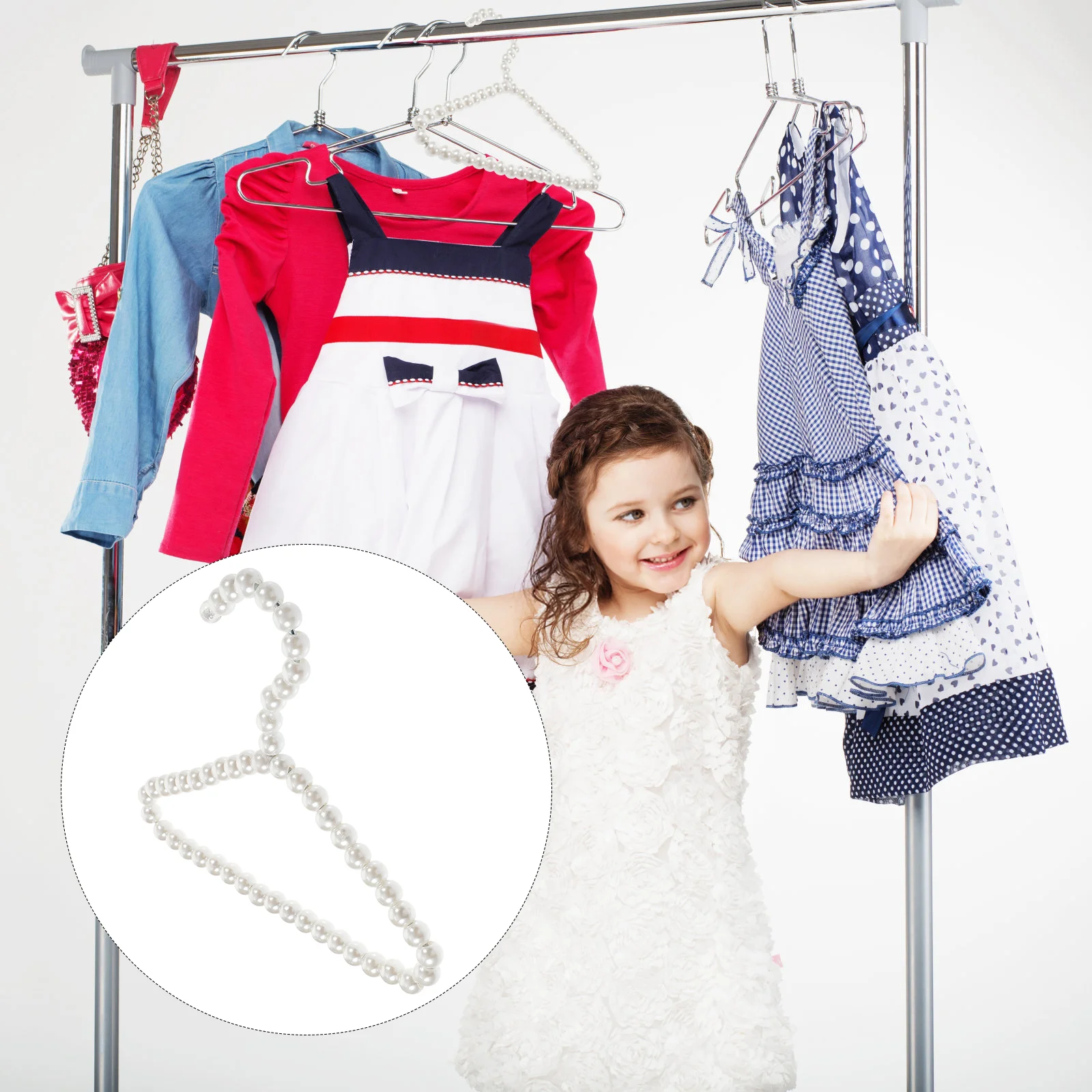 

Coat Hanger Pet Clothes Dry Costume Dog Skirt Hangers Small Clothing Rack Pearl