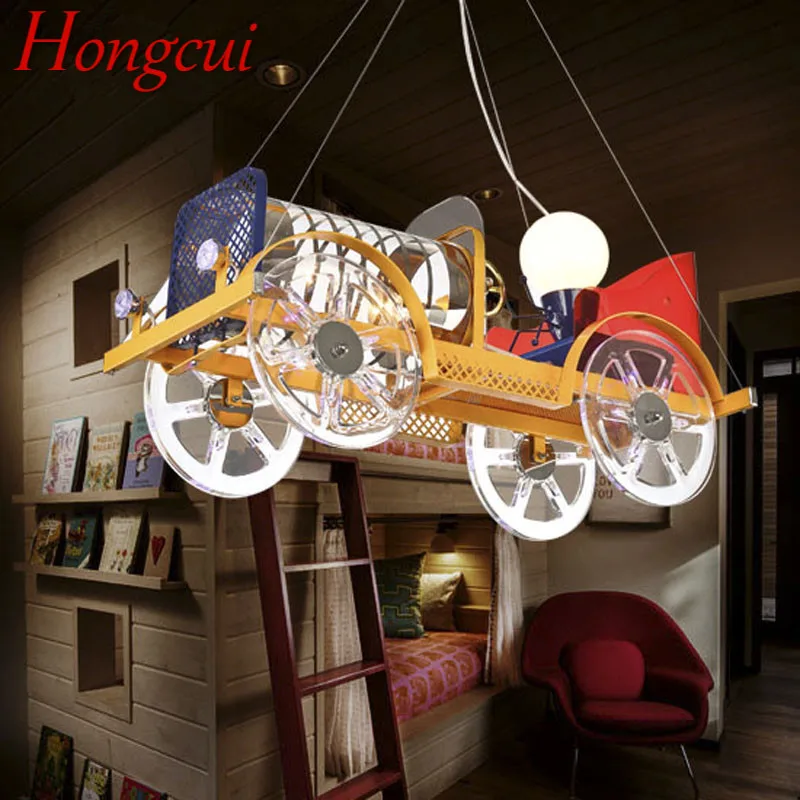 

Hongcui Children's Car Pendant Lamp Vintage LED Creative Fashion Cartoon Light For Kids Kindergarten Decor With Remote Control