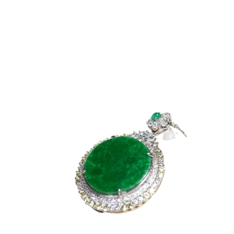 Laokeng No Affair Круглый Брендовый Кулон С Нефритовой Пряжкой Золотой Вставкой Зеленый