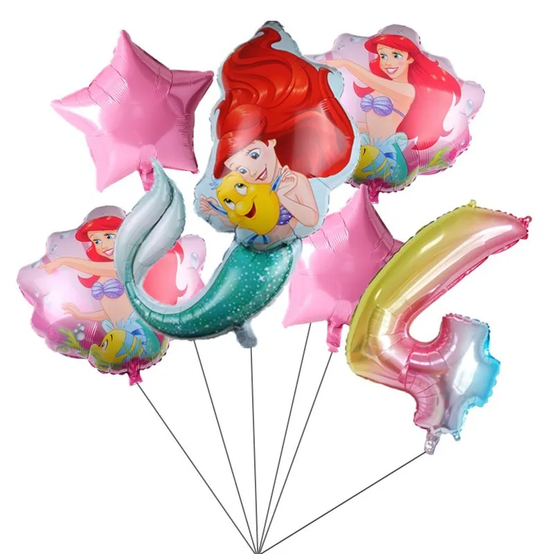 Воздушные шары из фольги Русалка Ариэль 32 дюйма 1 комплект |