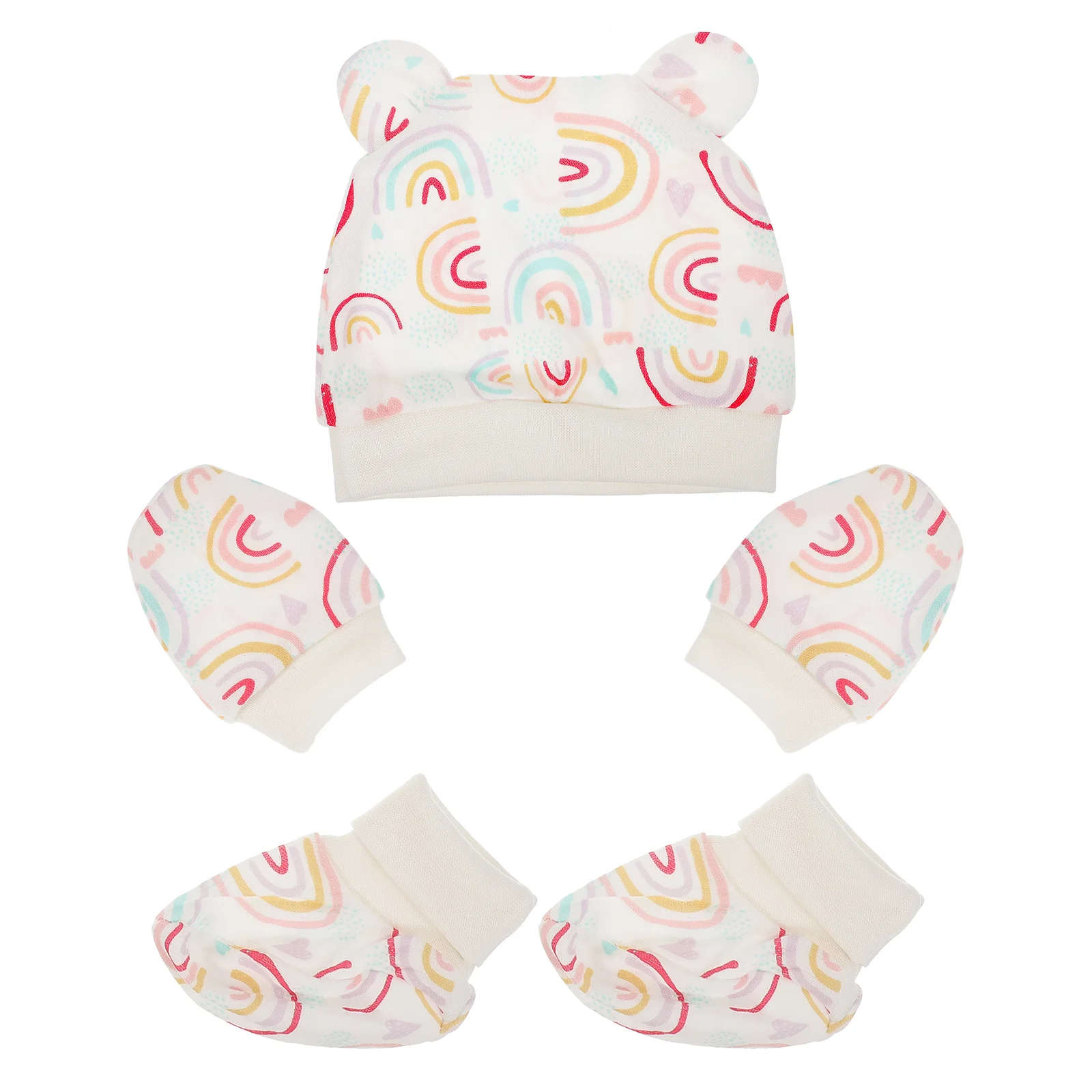 

Baby Hat Set Cotton Foot Covers Newborn Anti-scratch Gloves Supplies Anti-scratching Girls Outfit