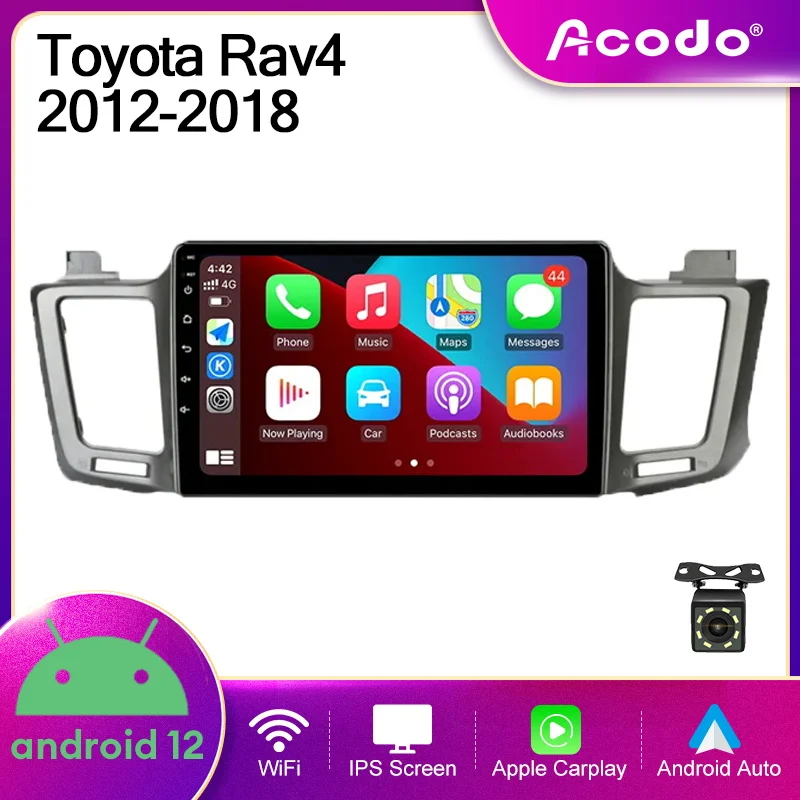 

Acodo 10''Android12 WiFi 2Din Radio Carplay Car Stereo For Toyota Rav4 2012-2018 GPS BT FM SWC IPS Screen VideoPlayer AutoRadio