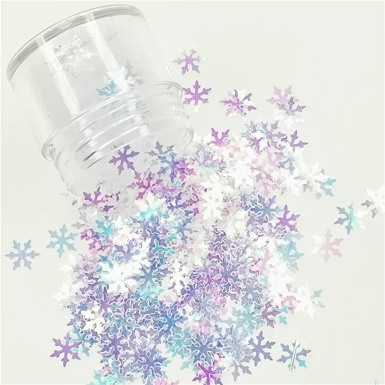 

Sequins Christmas Snowflake Shape Loose 10mm Small Paillettes Sequin Fabric For Nali Art DIY Sewing Wedding Craft 8g