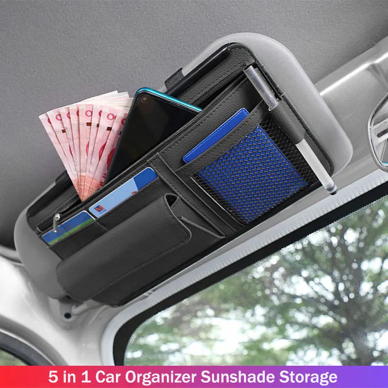 

5 в 1, автомобильный держатель-органайзер для солнцезащитного козырька