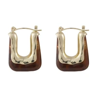 1 pair earrings u shaped wear resistant piercing geometric piercing metal earrings hoop earrings for home