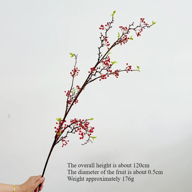 

Искусственные красные фрукты ветка 120 см