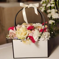 pvc gift box jewelry packaging portable flower basket summer wedding party favor rose storage boxes florist handy flower bags