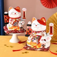 Lucky Cat Waving Hand Ornaments Store Opening Cash Register Rich Cat Ornaments Gift Automatic Wave Living Room Decoration