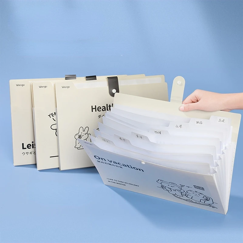 

A4 Paper Storage Bag 8 Layer File Folder Expanding Folders Multilayer Classification Large Capacity Button Document Bags