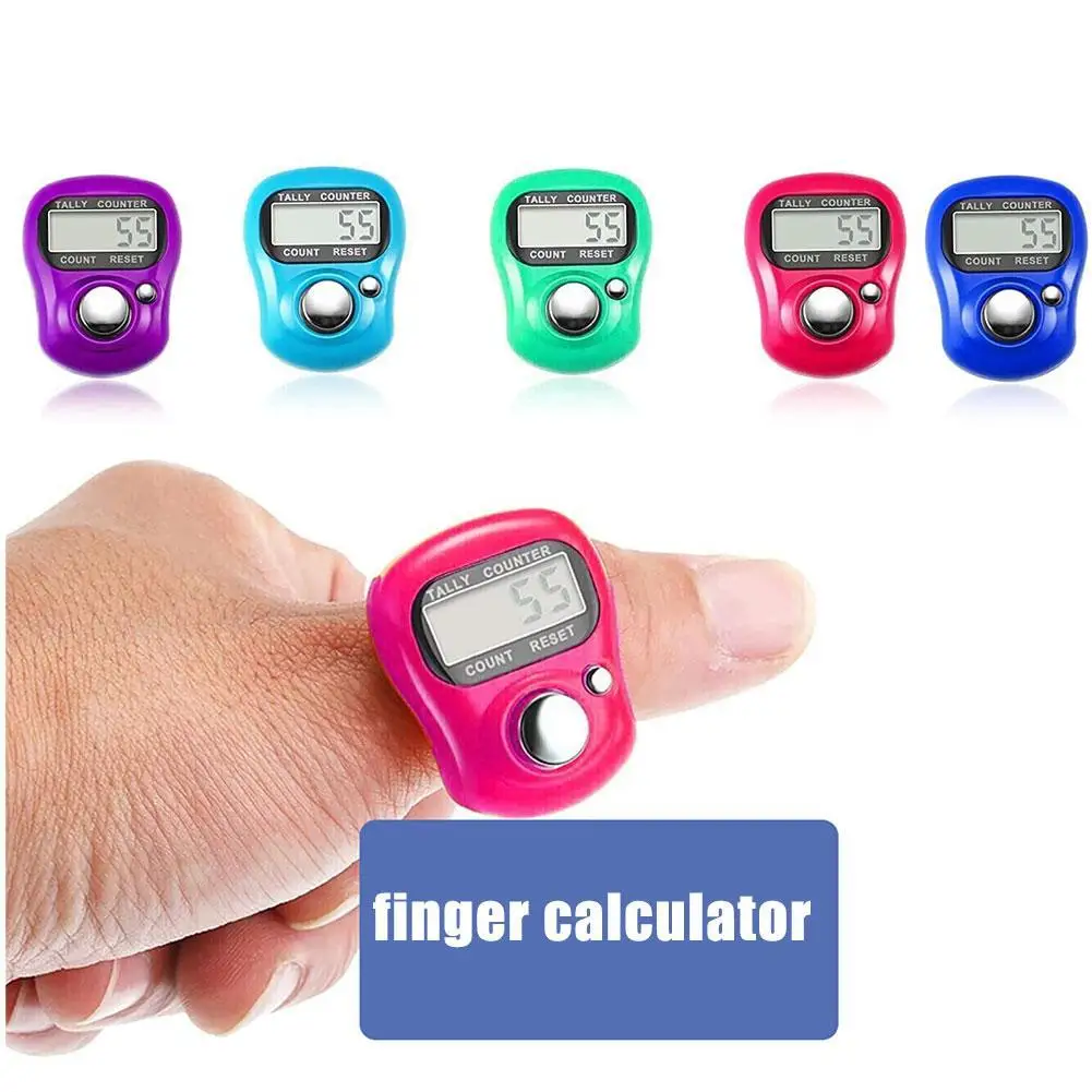 

1 Pc Finger Calculator Small Light Easy To Carry High-precision Sensor Number Counters Plastic Shell Hand Finger Display Manual