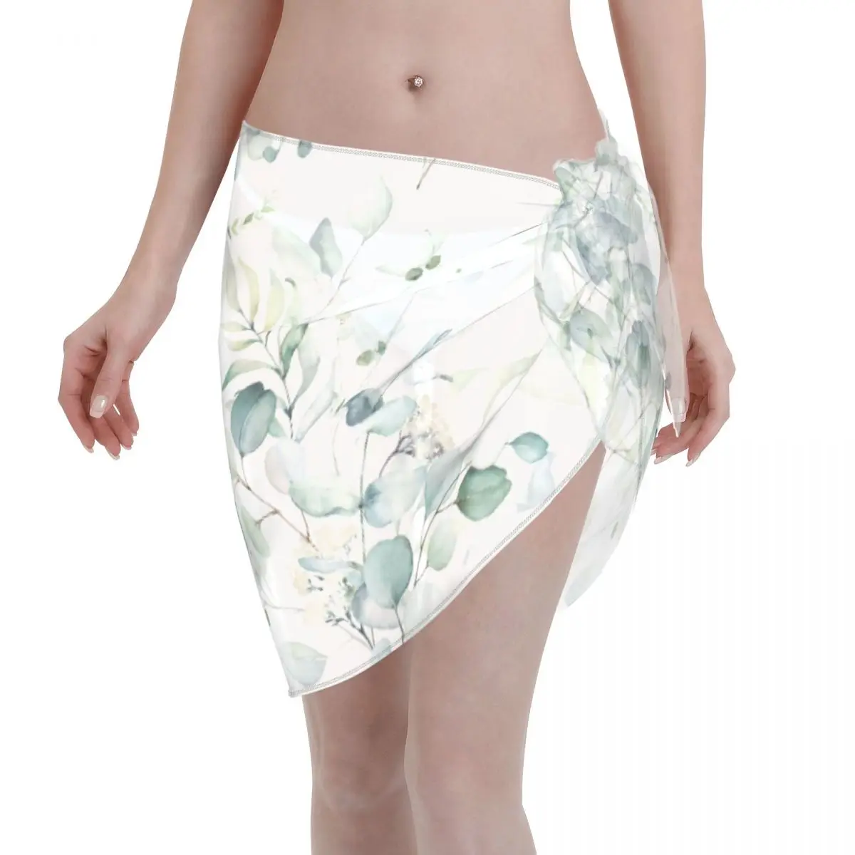 

Sexy Women Watercolor Floral Romantic Flowers Polyester Scarf Cover Ups Bikinis Cover-Ups Skirts Skirt Lace-up