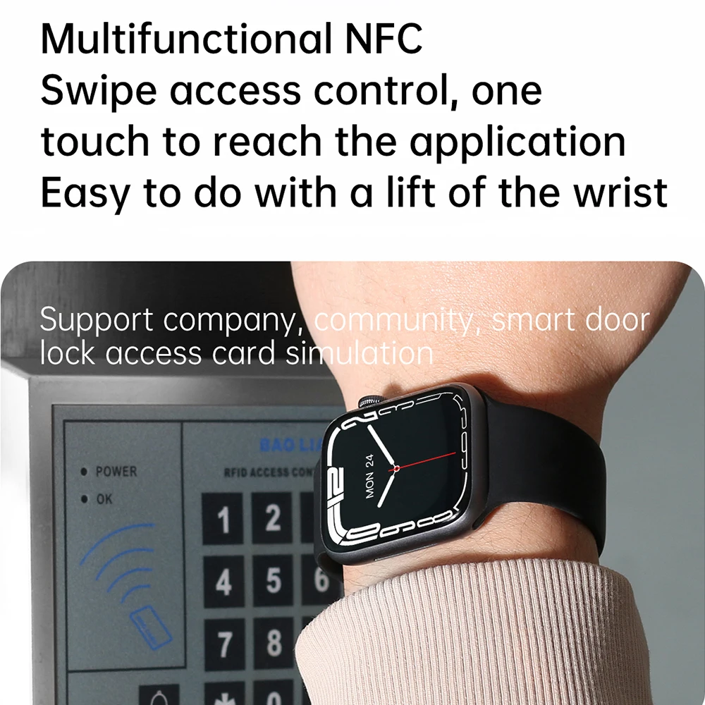 Смарт-часы LEMFO S7pro NFC Bluetooth вызов сердечного ритма мужские и женские две кнопки 44 мм