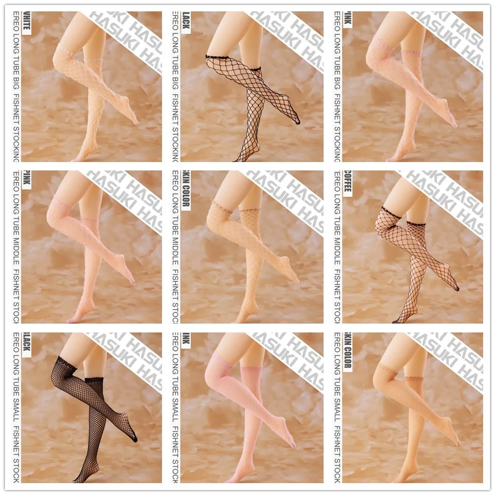 

Женские Длинные сетчатые чулки HASUKI LB02 03 04 1/6, бесшовные 3D Строительные модели одежды, подходит для тела 12 дюймов
