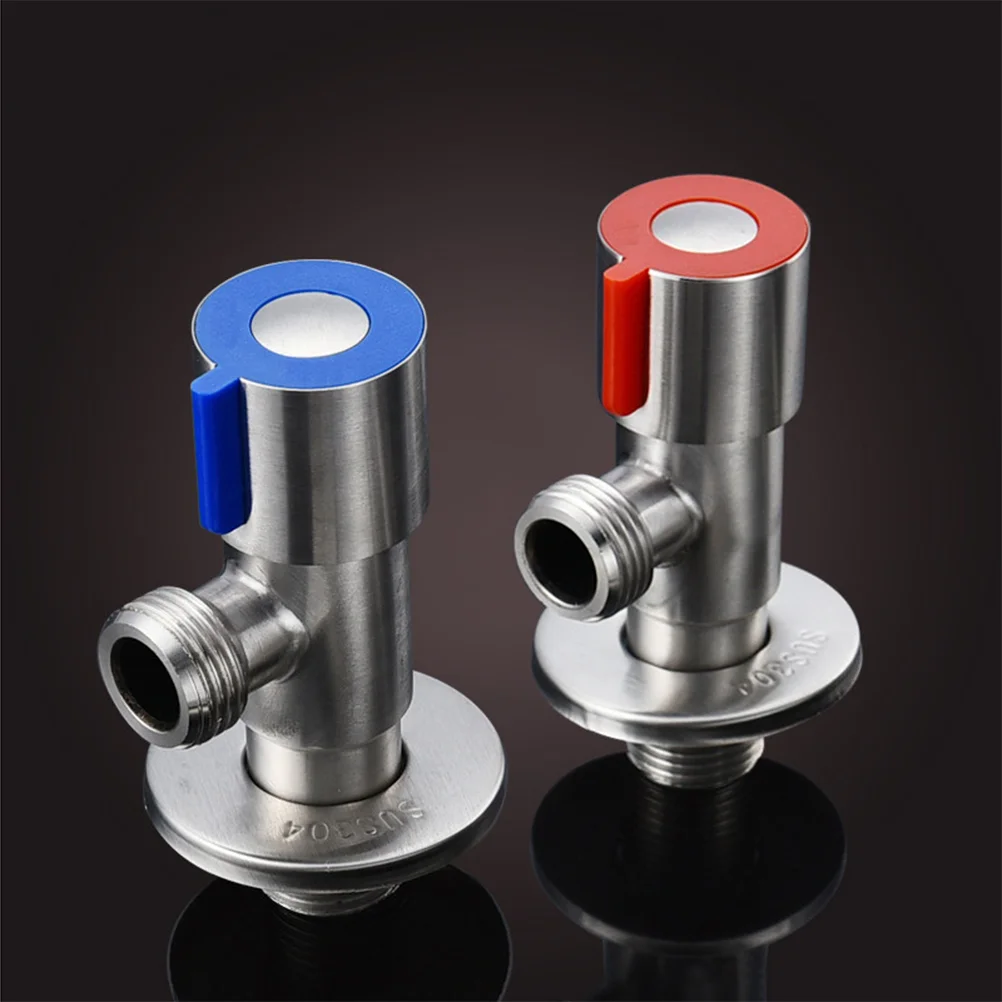 

Утолщенное отключение для горячей и холодной воды под углом для ванной комнаты из нержавеющей стали, 2 шт., для туалета, кухонной раковины (кр...