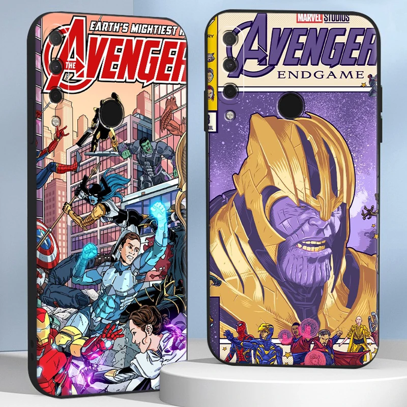 

Marvel Comics Phone Case For HUAWEI Honor 9X 9 Lite 10 10X Lite Protective Liquid Silicon Carcasa Back Funda ShockProof Shell