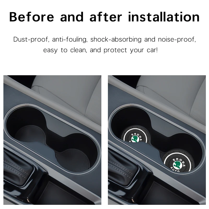 

Car Anti-skid Water Coaster Auto Water Cup Slot For Skoda Octavia 3 2 Fabia Superb 3 Karoq Kodiaq Rapid Car Interior Accessories