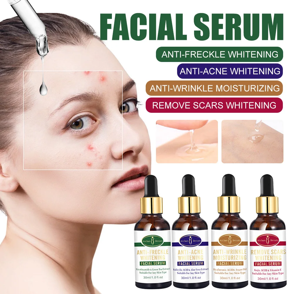 

30ML Face Serum Anti-Aging Anti-Wrinkles Lighten Acne Marks Scars Brighten Skin Facial Essence Skin Whitening Moisturizing Serum