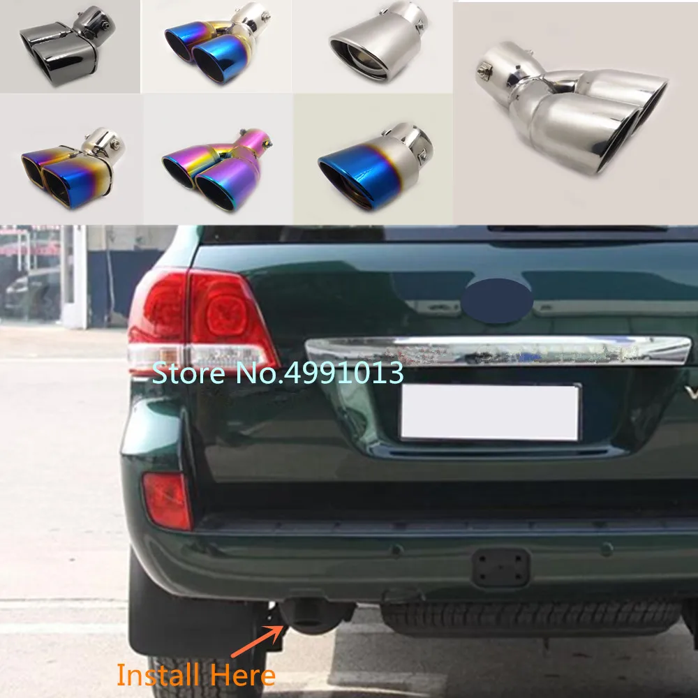 

Накладка на автомобиль глушитель внешняя задняя Труба Специальный наконечник выхлопной трубы орнамент на выпускное отверстие для Toyota Land Cruiser 2010 2011-2017 2018