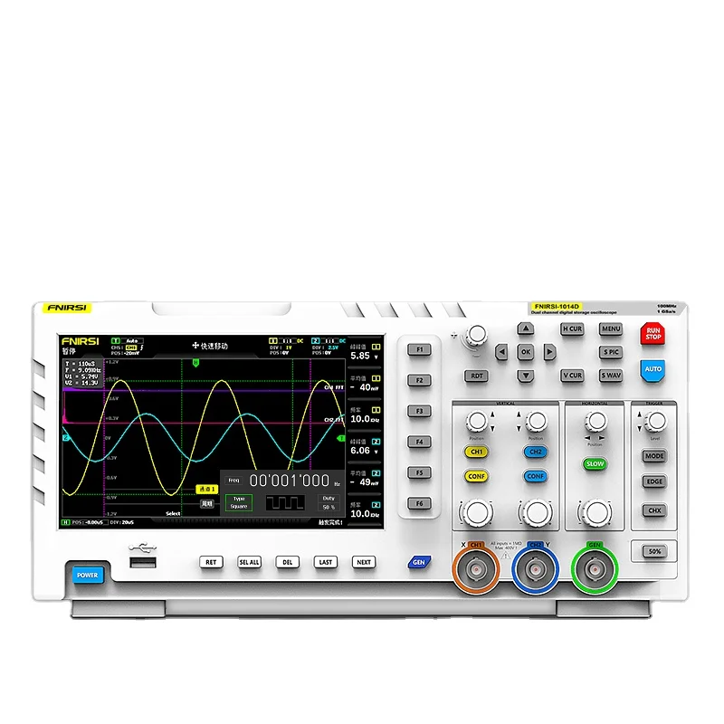 

2023 New FNIRSI 1014D Digital Oscilloscope 100MHz 2Channels 1GSa/s Real Time Sample Rate USB Host and Device Connectivity 7 Inch