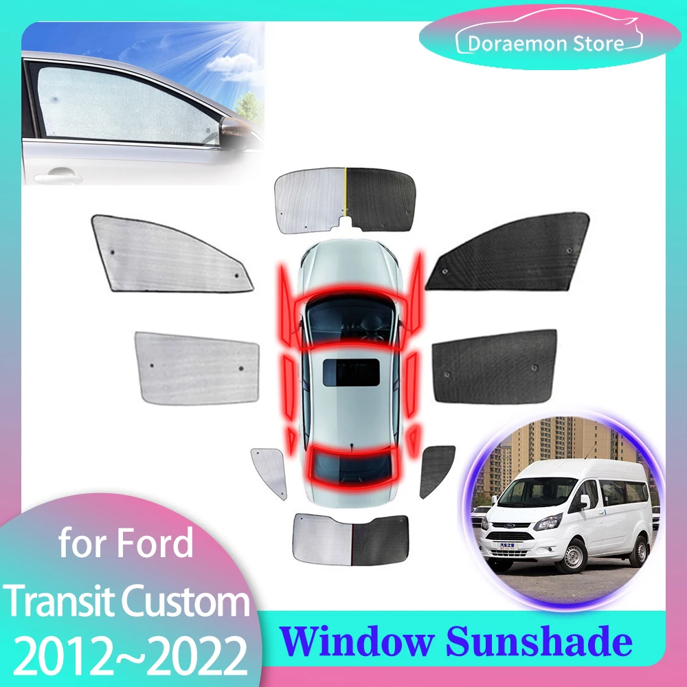 Полные чехлы солнцезащитные козырьки для Ford Transit Custom Tourneo 2012 ~ 2022 2013 2014 2015 2016 2017 2018