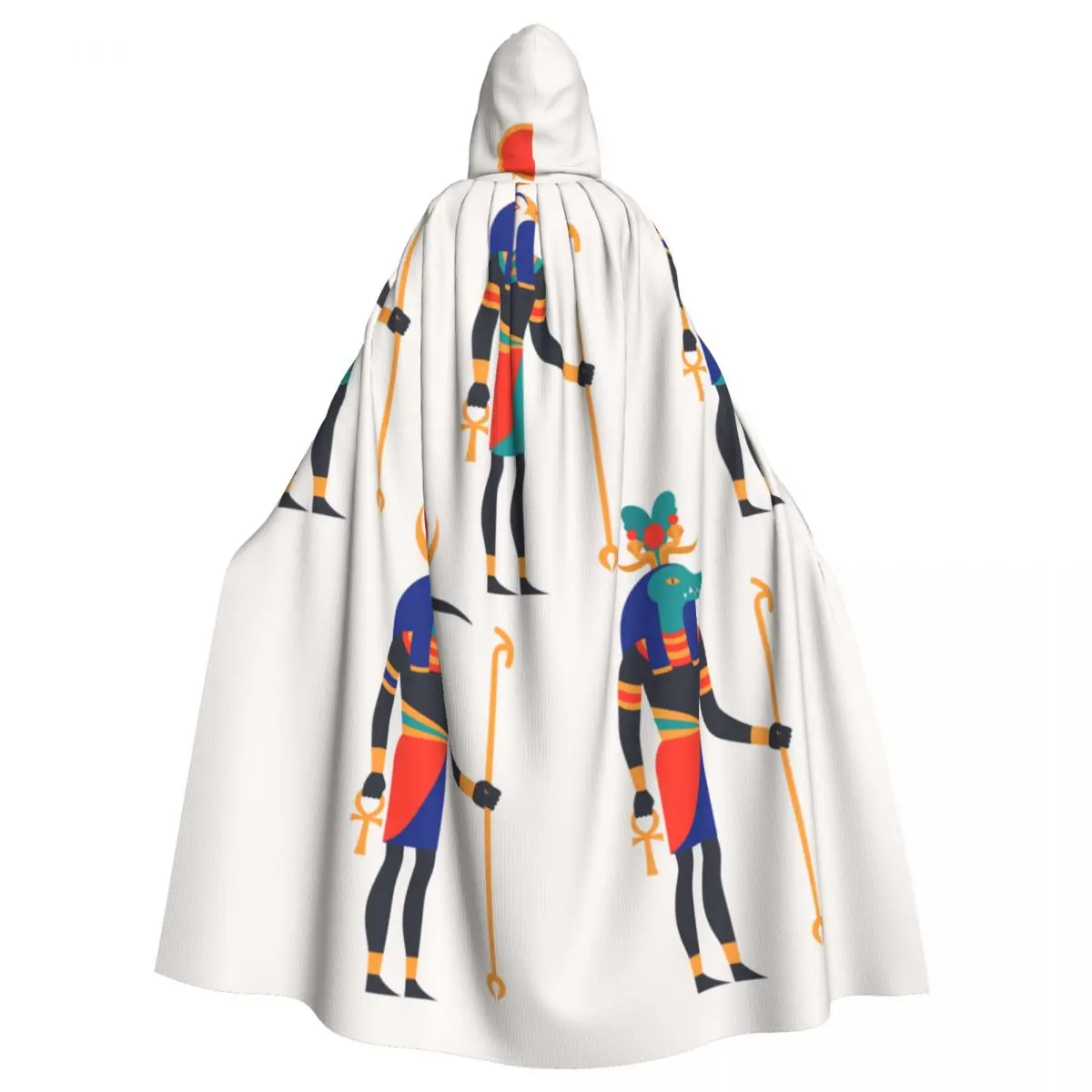 

Egypt Symbols Gods Collection Hooded Cloak Polyester Unisex Witch Cape Costume Accessory