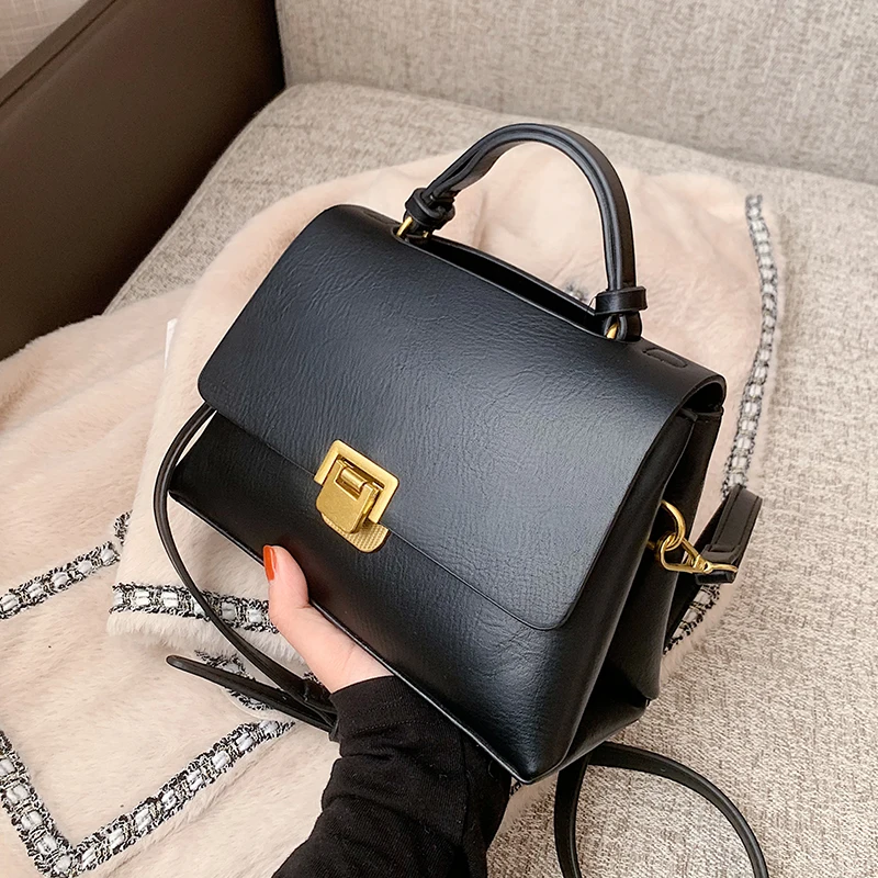 

Female Vintage Texture Handbag New Fashion Portable Versatile Shoulder Messenger Bag For Women