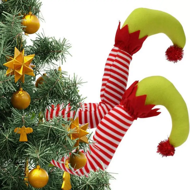 

Plush Elf Legs For Christmas Decorations Santa Claus Hanging Legs Sticking Out Of Trunk Christmas Santa And Elf Legs Plush