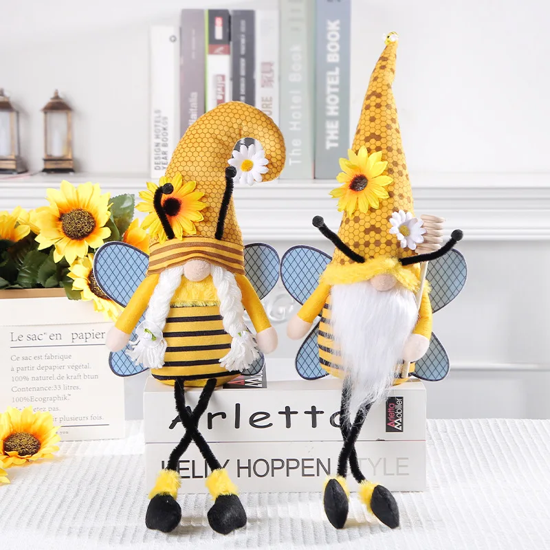 

Bee Festival with Wings Long Legs Faceless Doll Cute Dwarf Doll Scene Decoration Ornaments