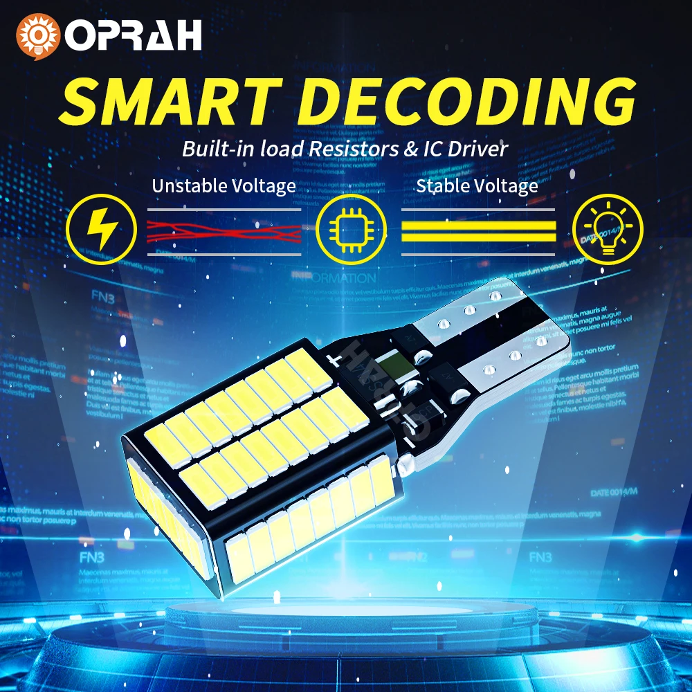Oprah 2 шт. W16W T15 921 светодиодный фонарь заднего хода Blub Canbus 4014 54SMD резервная лампа для