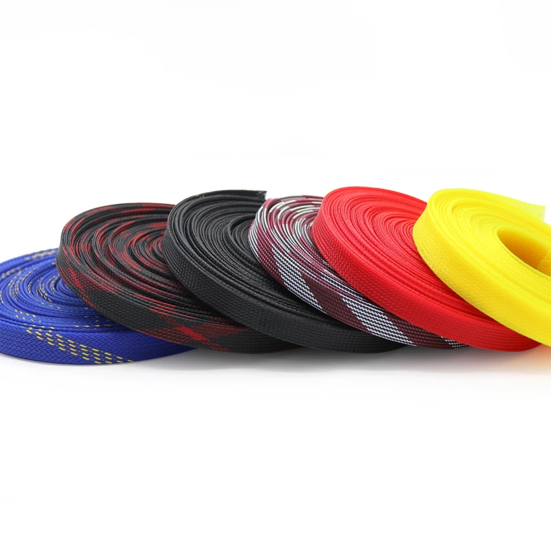 5M New Tight High Density PET Expandable Braided Sleeve 3 4 6 8 10 12 14 16 18 20 25 30 40mm Wire Cable Insulated Protection DIY images - 6