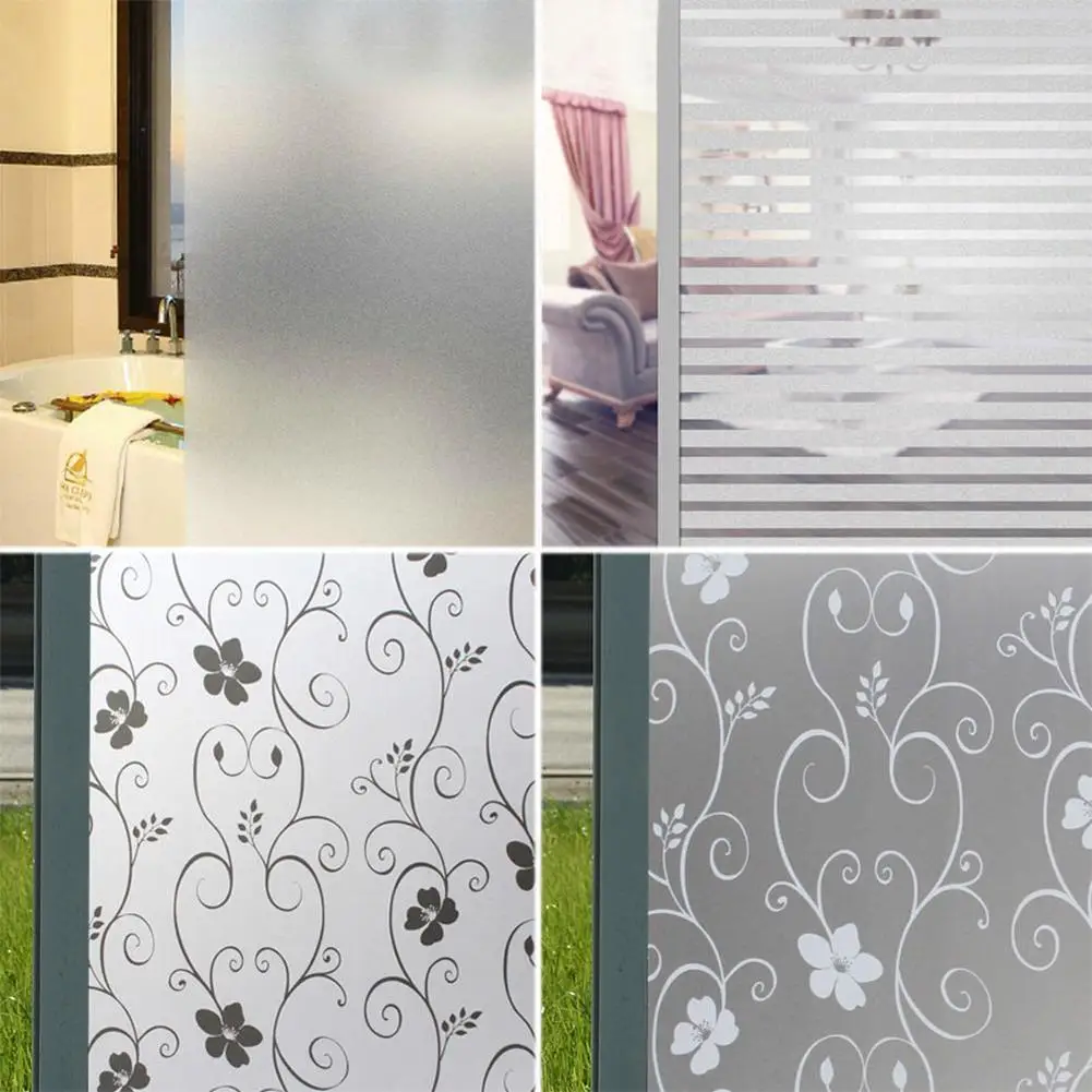 【Ready Stock】2Mx 45CM PVC Waterproof Matte Frosted Glass Window Film Sticker for Bathroom Window Home Privacy Film for Home