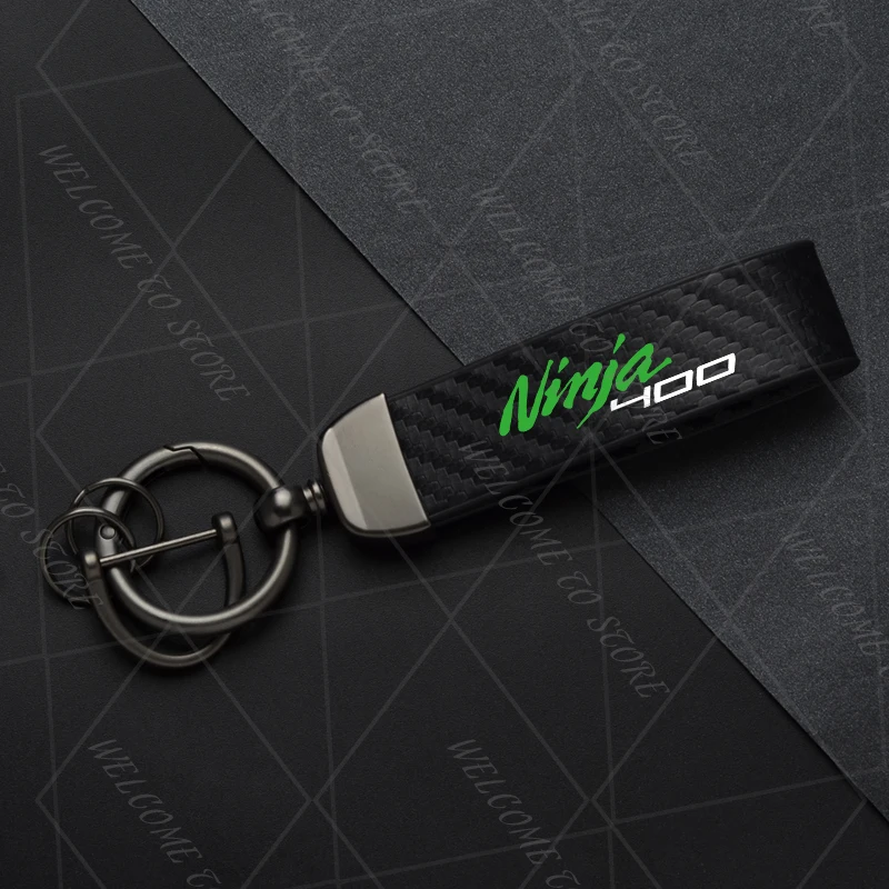 

2025 для Kawasaki Ninja 400 Ninja 250 300 1000 логотип для женщин и мужчин, брелок из углеродистой кожи, мотоциклетный брелок, аксессуары для ключей