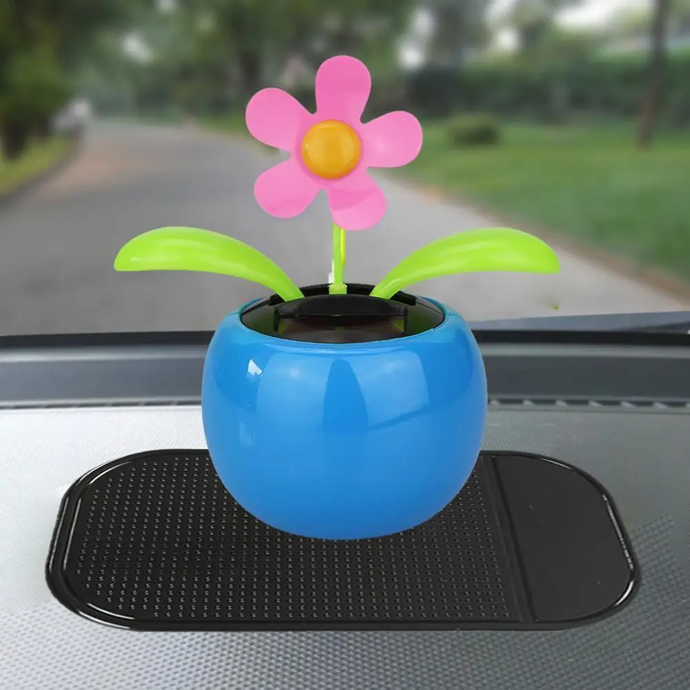

Red Sunflower Ornaments Solar Portable Durable Universal Flower Creative Solar Decoration Car Supplies Lovable Car N9U9