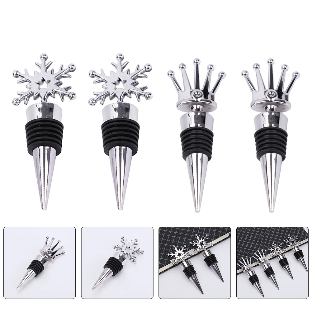 

Bottle Stopper Beverage Stoppers Plugs Champagne Decorative Kitchen Metal Cork Vacuum Christmas Cap Outlet Sealed Snowflake