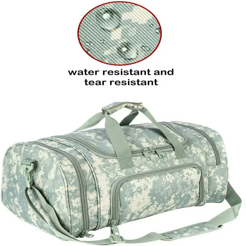 Stylish, Robust and Durable Mens Army Military Travel Gym Bag for Hiking, Trekking, Sports and Outdoor Activities.