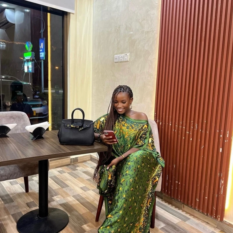 African Print Dresses for Women 2023 Plus Size Evening Party Long Dress Africa Clothing Elegant Kaftan Muslim Summer Maxi Dress