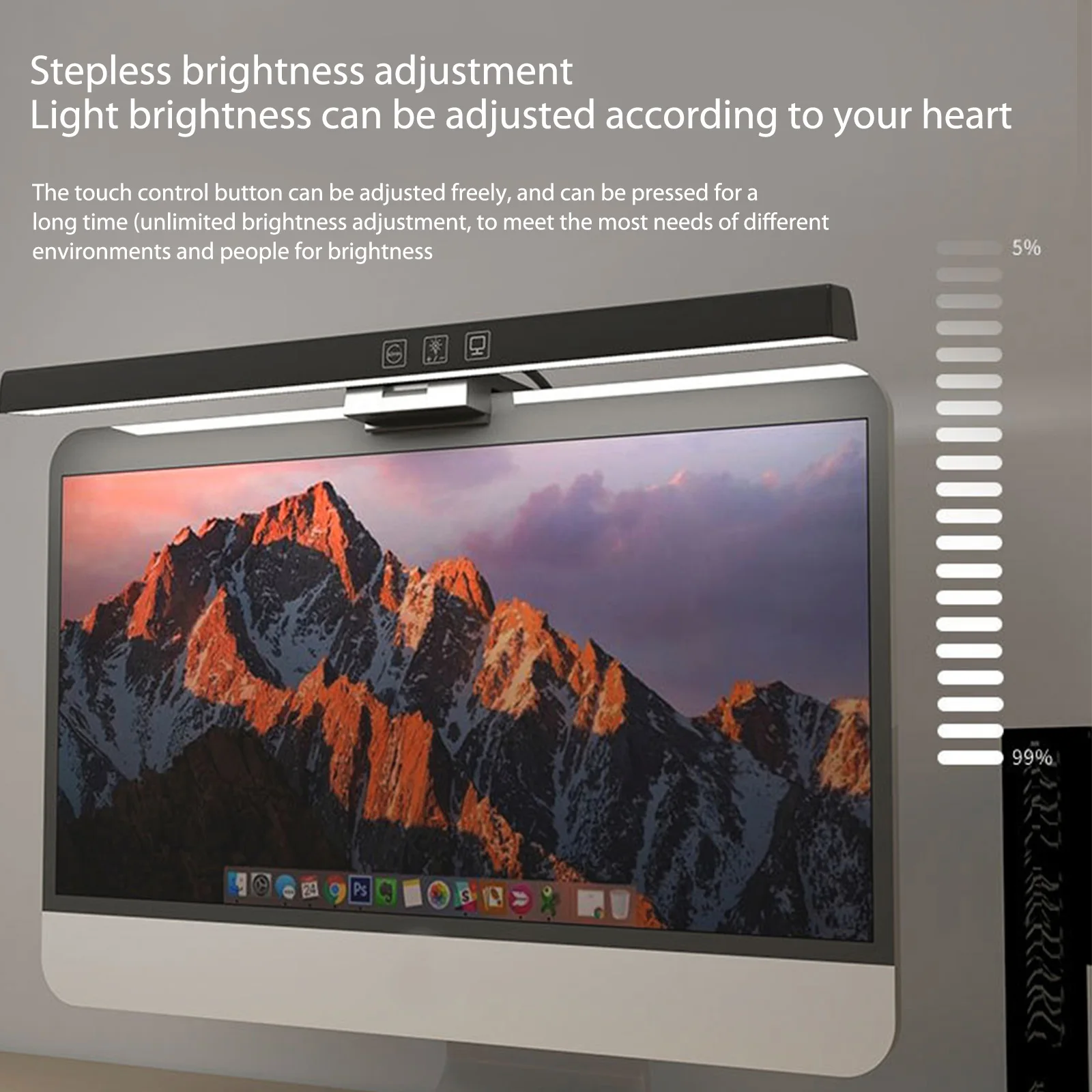 

Dimming Computer Monitor Light Bar Space Saving USB Screen Bar Light Eye Protection No Screen Glare Home Office for Study Laptop