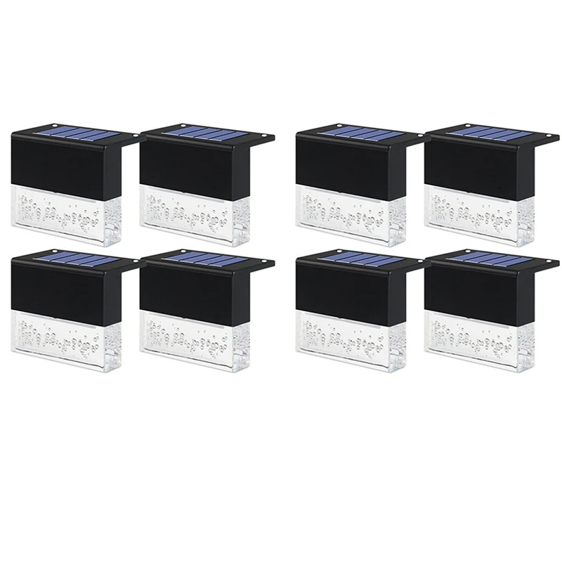Solar Deck Lights Outdoor Waterproof LED Lights For Stairs Landscape Yard Pathway Fence Lamp Landscape Garden (8 Pcs)