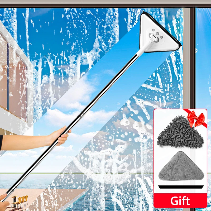 

Multifunctional Triangle Mop Lazy Dust Mop Household Dusting Mop Window Cleaning Car Cleaning Mop Glass Wiper Cleaning Tool