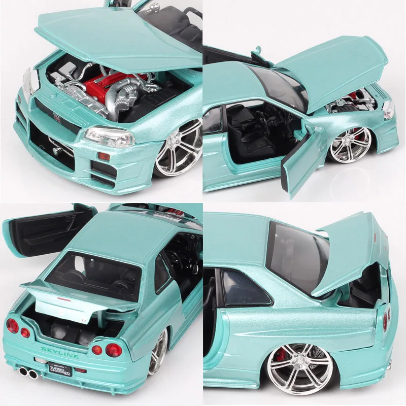 Только автомобиль! Коллекционная модель автомобиля Jada SkyLine GTR R34 1/24 BNR34 из сериала